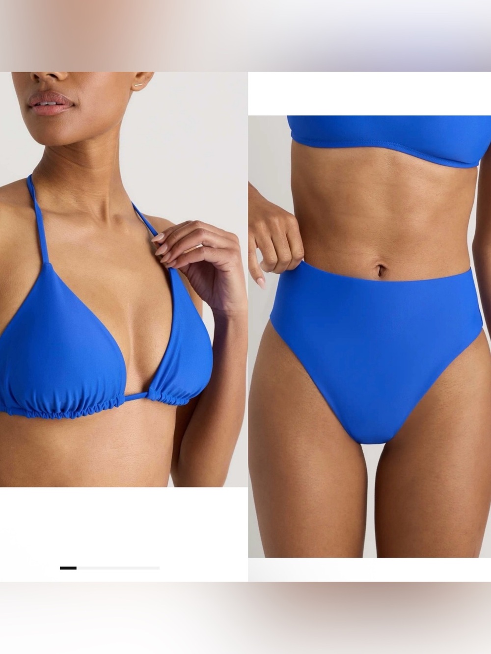 Quince Two Piece Swimsuit Bikini Set Women's Electric Blue New Medium